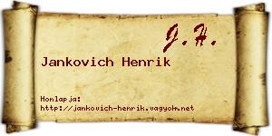 Jankovich Henrik névjegykártya