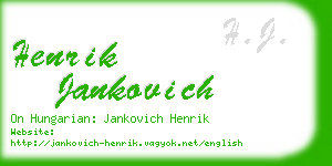 henrik jankovich business card